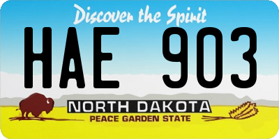 ND license plate HAE903