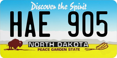 ND license plate HAE905