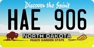 ND license plate HAE906