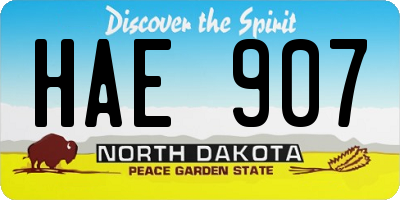 ND license plate HAE907