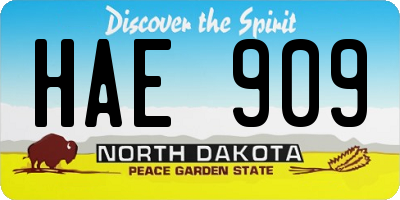 ND license plate HAE909