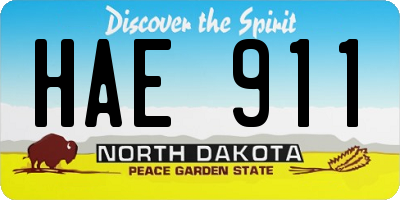 ND license plate HAE911