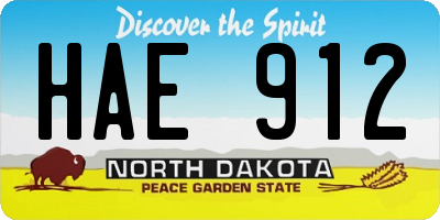 ND license plate HAE912