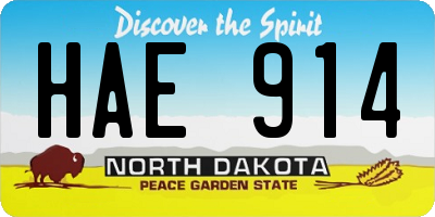 ND license plate HAE914