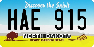 ND license plate HAE915