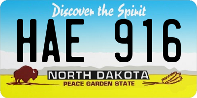 ND license plate HAE916