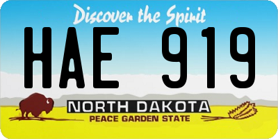 ND license plate HAE919