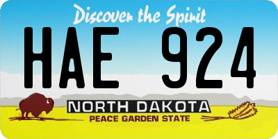 ND license plate HAE924