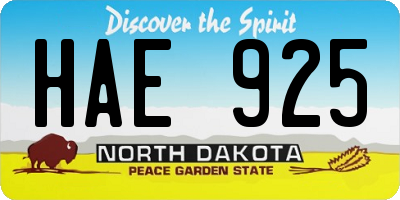 ND license plate HAE925