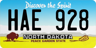 ND license plate HAE928