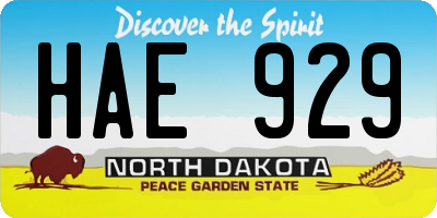 ND license plate HAE929