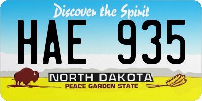 ND license plate HAE935