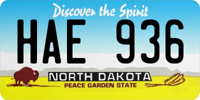 ND license plate HAE936