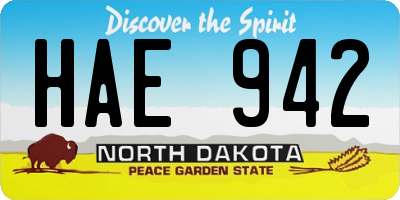 ND license plate HAE942