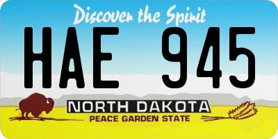 ND license plate HAE945