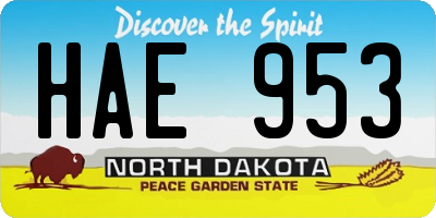 ND license plate HAE953