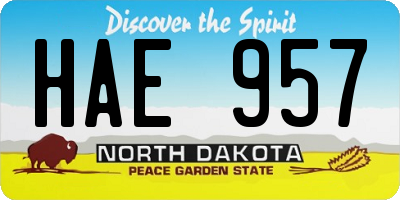 ND license plate HAE957