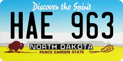 ND license plate HAE963