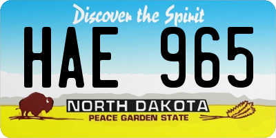 ND license plate HAE965