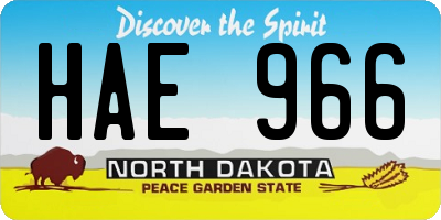 ND license plate HAE966