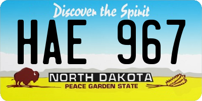 ND license plate HAE967