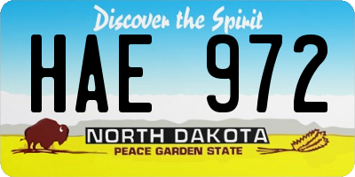 ND license plate HAE972
