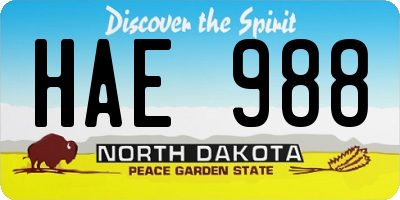 ND license plate HAE988