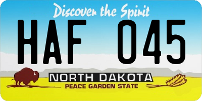 ND license plate HAF045