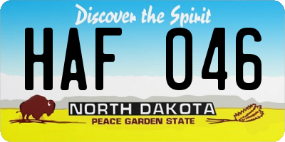 ND license plate HAF046