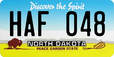 ND license plate HAF048