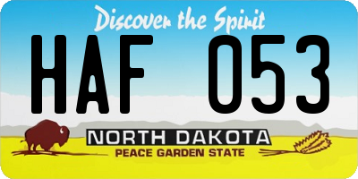 ND license plate HAF053