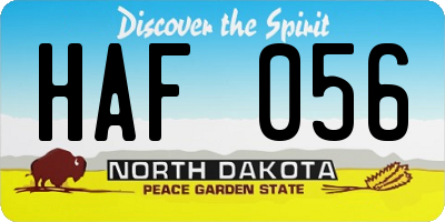 ND license plate HAF056