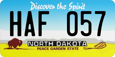 ND license plate HAF057