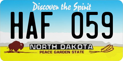 ND license plate HAF059