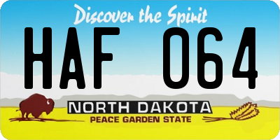 ND license plate HAF064