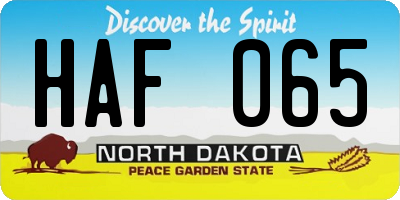 ND license plate HAF065