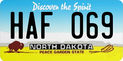 ND license plate HAF069