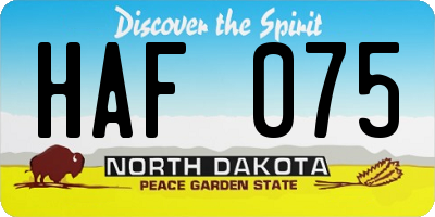 ND license plate HAF075