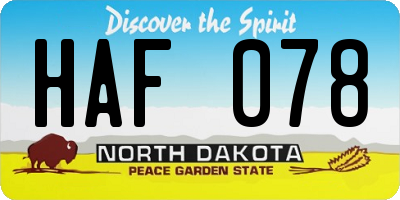 ND license plate HAF078