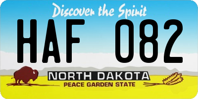 ND license plate HAF082