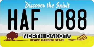 ND license plate HAF088