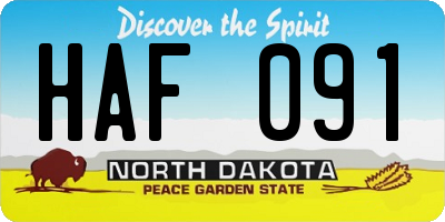 ND license plate HAF091