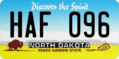 ND license plate HAF096