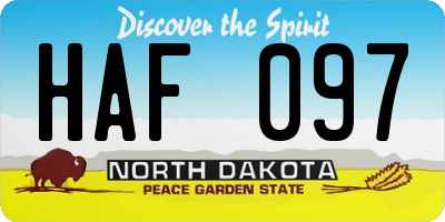 ND license plate HAF097