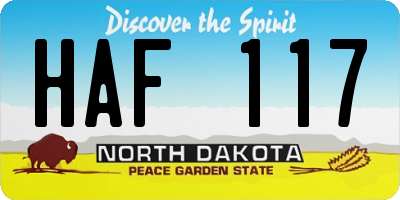 ND license plate HAF117