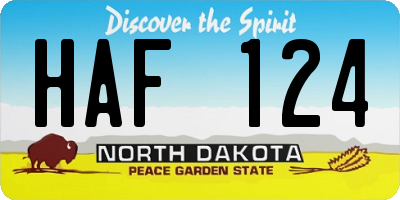 ND license plate HAF124