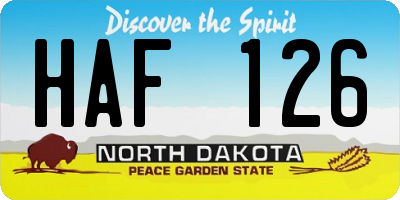 ND license plate HAF126