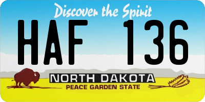 ND license plate HAF136