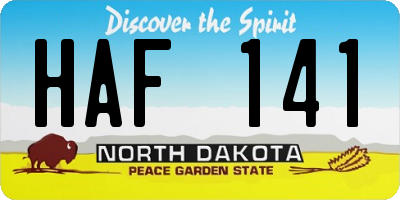 ND license plate HAF141