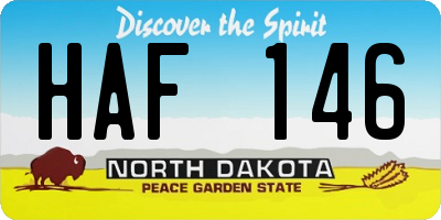 ND license plate HAF146